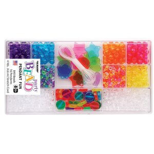 סט חרוזי פלסטיק "תליונים" מעורב גוונים